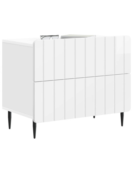 Armadio da Notte con cassetto Bianco Lucido 62 x 34,5 x 49,5 cm