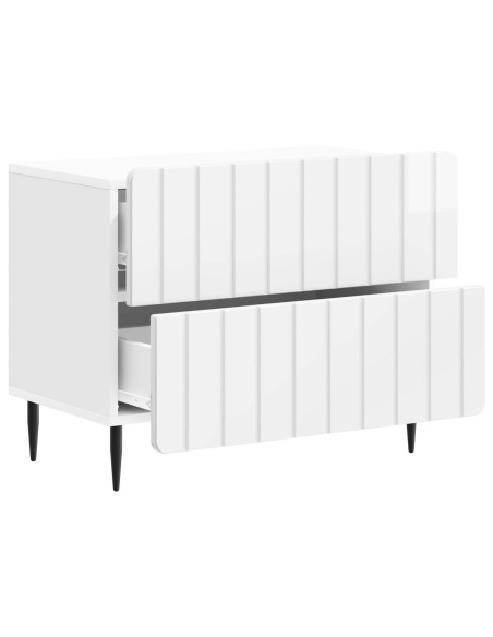 Armadio da Notte con cassetto Bianco Lucido 62 x 34,5 x 49,5 cm