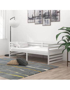Dormeuse Bianca in Legno Massello di Pino 90x200 cm