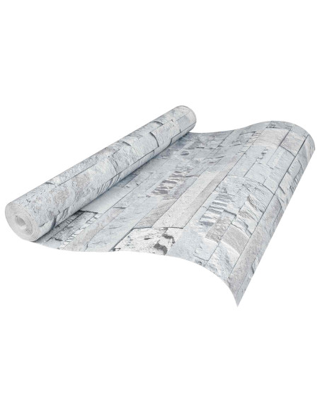 Carta da Parati 3D Pietra Grigio Chiaro 10 x 0,53 m