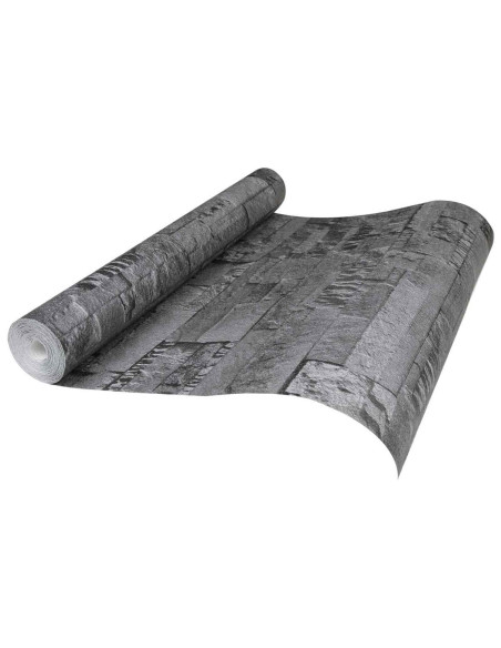 Carta da Parati 3D Pietra Nero 10 x 0,53 m Tessuto Non Tessuto