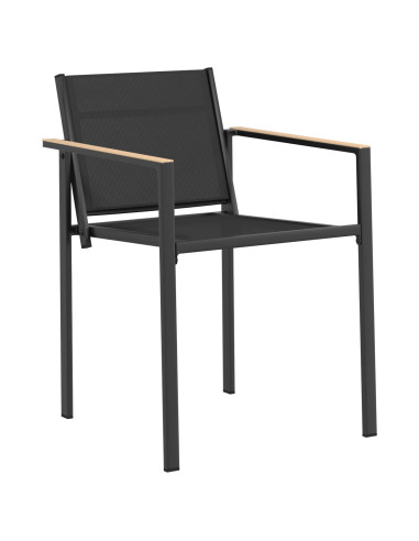 Set di Mobili da Esterno 7 pcs Nero e antracite Textilene