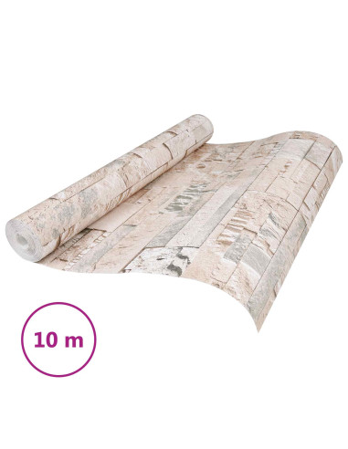 Carta da Parati 3D Pietra Beige 10 x 0,53 m Tessuto Non Tessuto