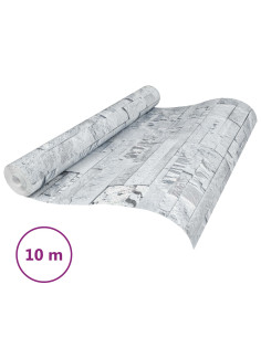 Carta da Parati 3D Pietra Grigio Chiaro 10 x 0,53 m 2