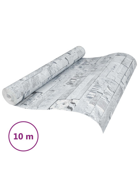 Carta da Parati 3D Pietra Grigio Chiaro 10 x 0,53 m
