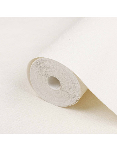 Carta da parati Solida 3D Rigato Bianco Crema 10 x 0,53 m