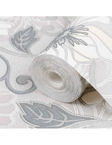 Carta da parati Solida 3D Fiore 10 x 0,53 m Tessuto Non Tessuto