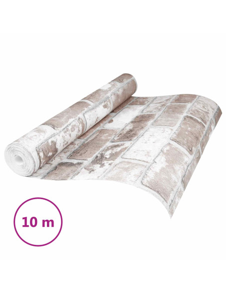 Carta da parati Solida 3D Rigato Mattone 10 x 0,53 m