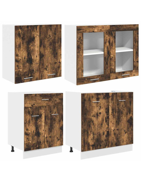 Set mobili da cucina Lyon 4 pcs Rovere fumé 140 x 46 x 81.5 cm