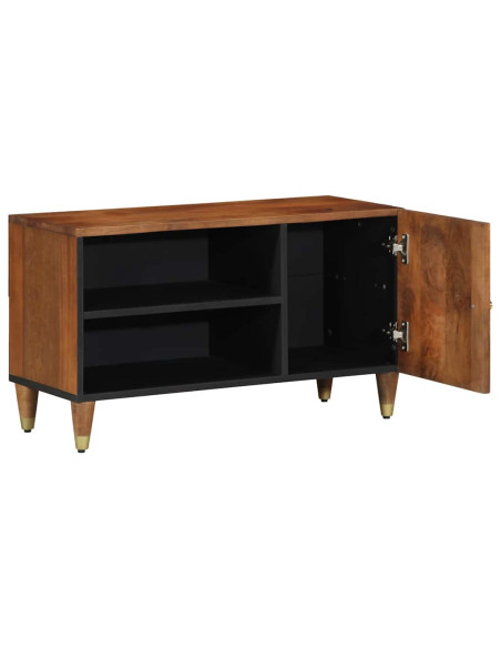 Mobile TV Marrone miele 80 x 33 x 46 cm Legno di mango massello