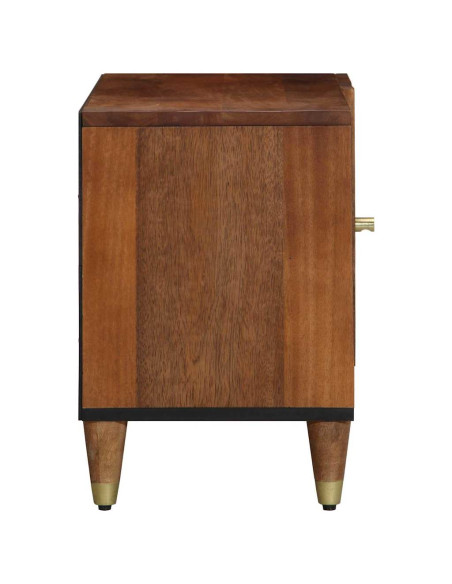 Mobile TV Marrone miele 80 x 33 x 46 cm Legno di mango massello