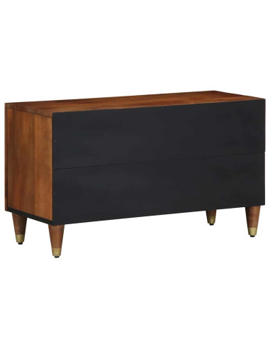Mobile TV Marrone miele 80 x 33 x 46 cm Legno di mango massello