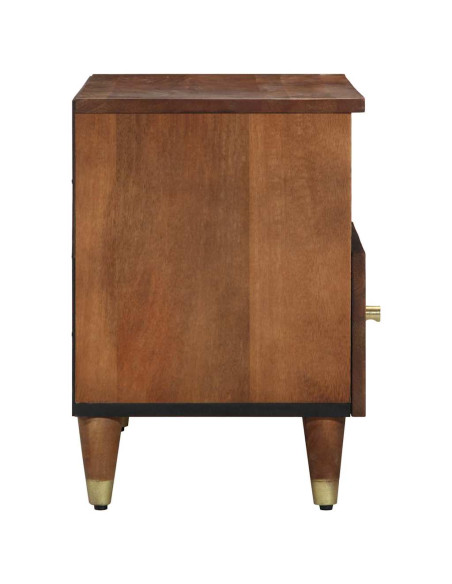 Mobile TV Marrone miele 80 x 33 x 46 cm Legno di mango massello