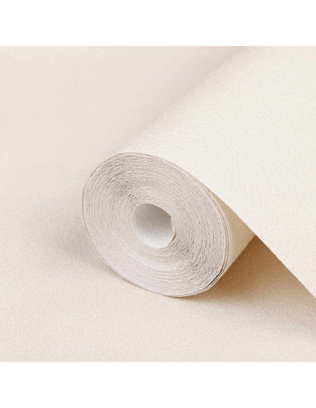 Carta da parati Solida 3D Crema 10 x 0,53 m Tessuto Non Tessuto