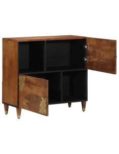 Credenza Marrone 80 x 33 x 75 cm Legno di mango massello 2