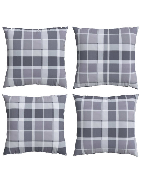Cuscino da Esterno 4 pcs Grigio a quadri 40 x 40 cm Tessuto
