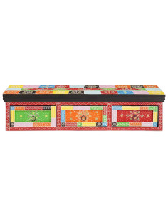 Mobile TV Multicolore 100 x 30 x 24 cm Legno massello di mango 2