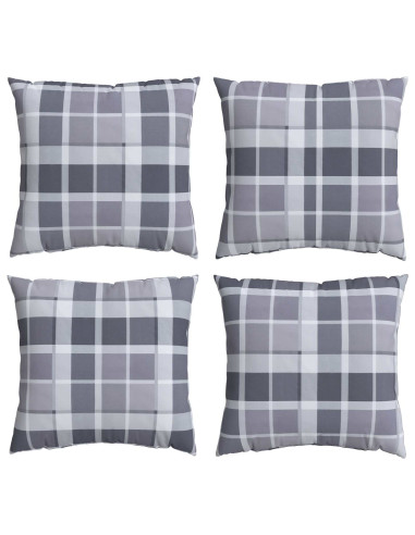 Cuscino da Esterno 4 pcs Grigio a quadri 50 x 50 cm Tessuto