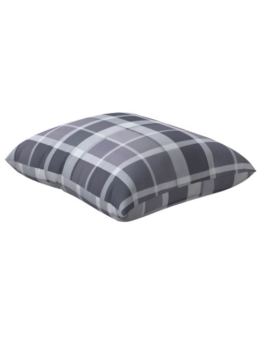 Cuscino da Esterno 4 pcs Grigio a quadri 50 x 50 cm Tessuto