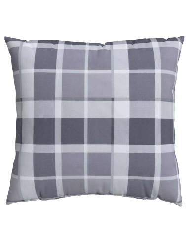 Cuscino da Esterno 4 pcs Grigio a quadri 50 x 50 cm Tessuto