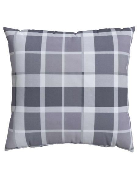 Cuscino da Esterno 4 pcs Grigio a quadri 60 x 60 cm Tessuto