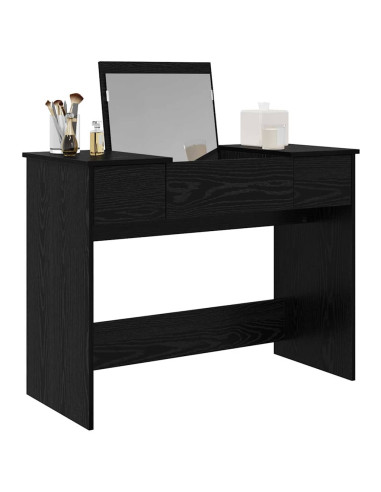 Tavolo per Cosmetici con cassetto Rovere Nero 100 x 45 x 76 cm
