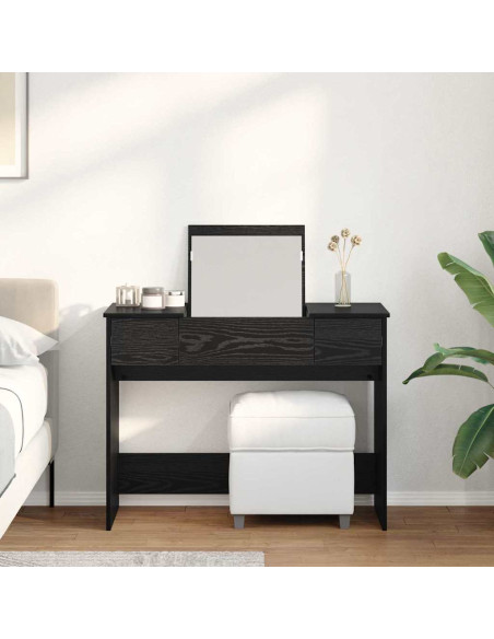 Tavolo per Cosmetici con cassetto Rovere Nero 100 x 45 x 76 cm