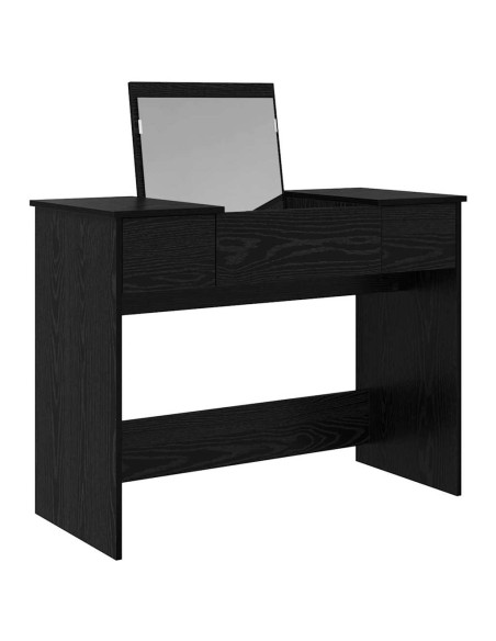 Tavolo per Cosmetici con cassetto Rovere Nero 100 x 45 x 76 cm