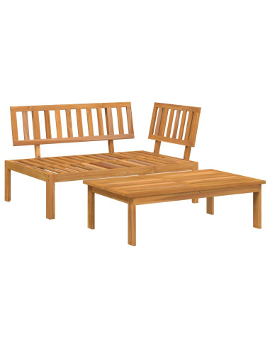 Set di divani con cuscino 2 pcs Grigio Legno di Acacia Massello