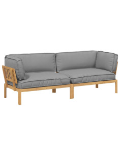 Set di divani con cuscino 2 pcs Grigio Legno di Acacia Massello 2