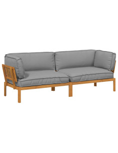 Set di divani con cuscino 2 pcs Grigio Legno di Acacia Massello 2