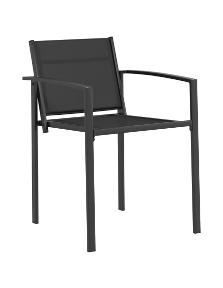 Set di Mobili da Esterno 7 pcs Nero e antracite Textilene