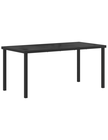 Set di Mobili da Esterno 7 pcs Nero e antracite Textilene