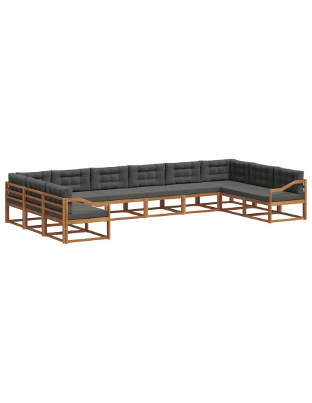 Set di divani da esterno 10 pcs Naturale e Antracite