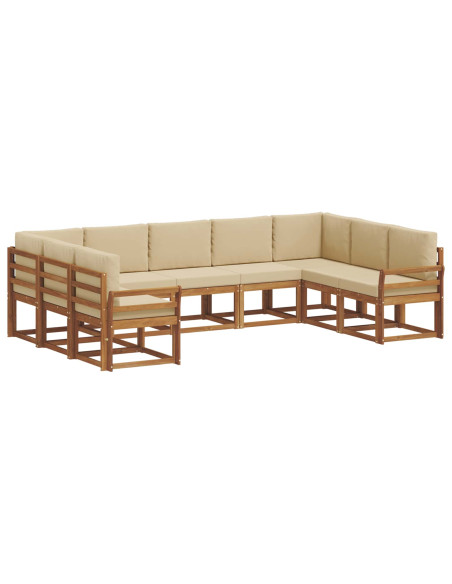 Set di divani con cuscino 9 pcs Naturale e Beige