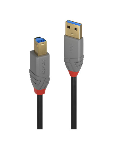 Lindy 36743 cavo USB USB 3.2 Gen 1 (3.1 Gen 1) 3 m USB A USB B Nero, Grigio