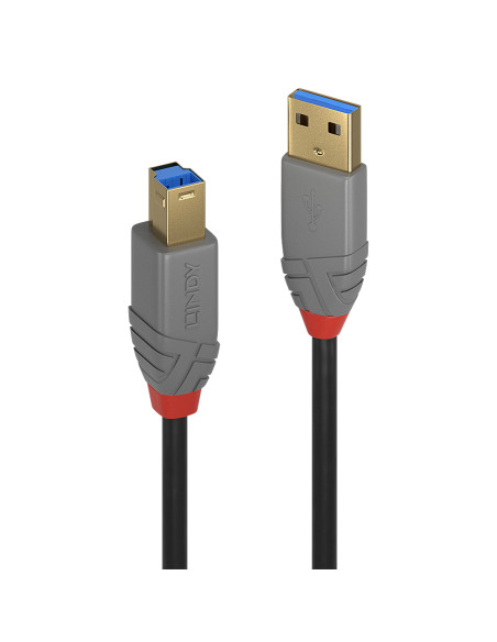 Lindy 36743 cavo USB USB 3.2 Gen 1 (3.1 Gen 1) 3 m USB A USB B Nero, Grigio