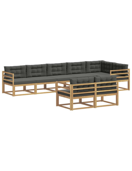 Set di divani da esterno 6 pcs Bianco e Antracite Poliestere