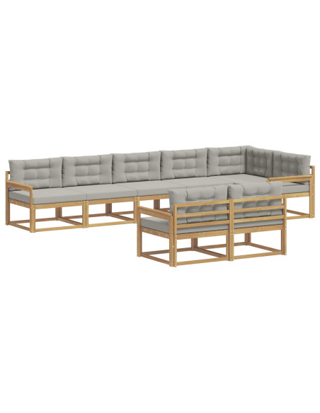 Set di divani da esterno 6 pcs Bianco e Grigio Chiaro