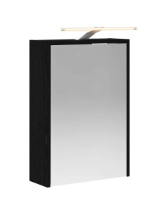 Mobiletto per specchio da bagno Rovere Nero 43 x 16 x 62.5 cm 2