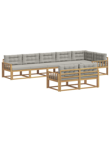 Set di divani da esterno 6 pcs Bianco e Grigio Chiaro