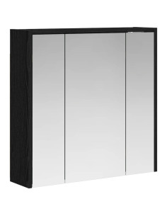 Mobiletto per specchio da bagno Rovere Nero 63,5 x 16 x 62,5 cm 2
