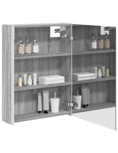 Mobiletto per specchio da bagno Grigio Sonoma