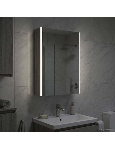 Mobiletto per specchio da bagno Grigio Sonoma