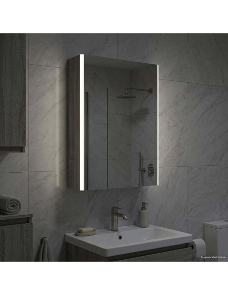 Mobiletto per specchio da bagno Grigio Sonoma
