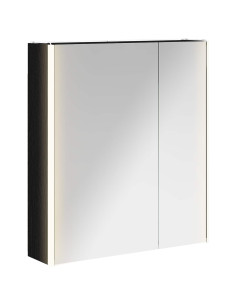Mobiletto per specchio da bagno Rovere Nero 63,5 x 15,5 x 70 cm 2