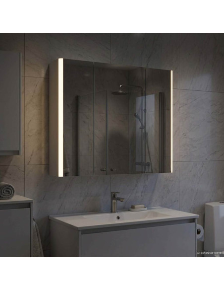 Mobiletto per specchio da bagno Bianco 63,5 x 15,5 x 60,5 cm