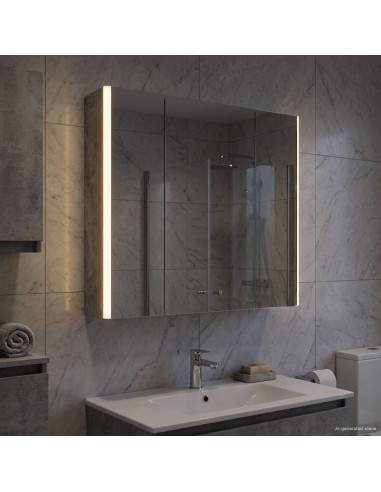 Mobiletto per specchio da bagno Grigio cemento