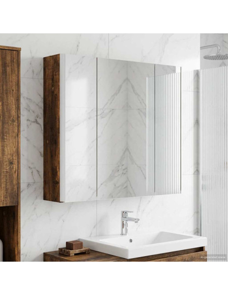 Mobiletto per specchio da bagno Rovere fumé