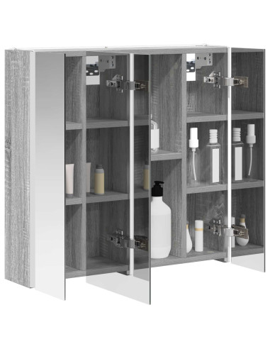 Mobiletto per specchio da bagno Grigio Sonoma